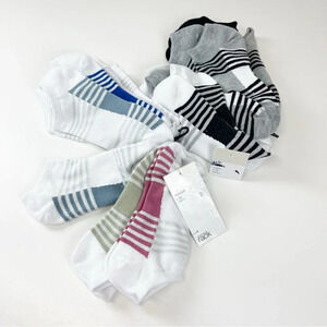 NEW Nordstrom Socks Womens 6-10.5 12 Pairs Striped Multicolor Ankle NWT